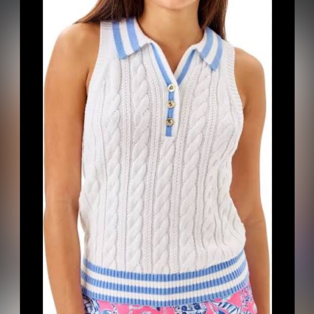 NWT- Lilly Pulitzer- Suzette Polo Sweater Tank